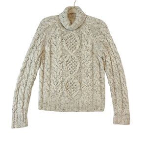 Moda Int'l Fisherman Sweater Women's Medium Chunky Cable Knit VTG 90s Turtleneck